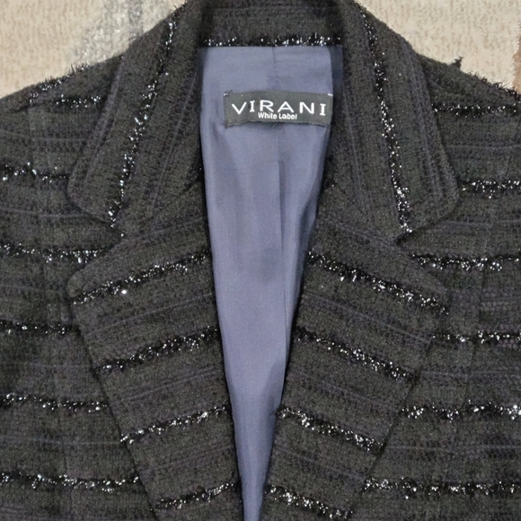 Virani White Label Black Stripped Blazer Classic - Picture 5 of 8